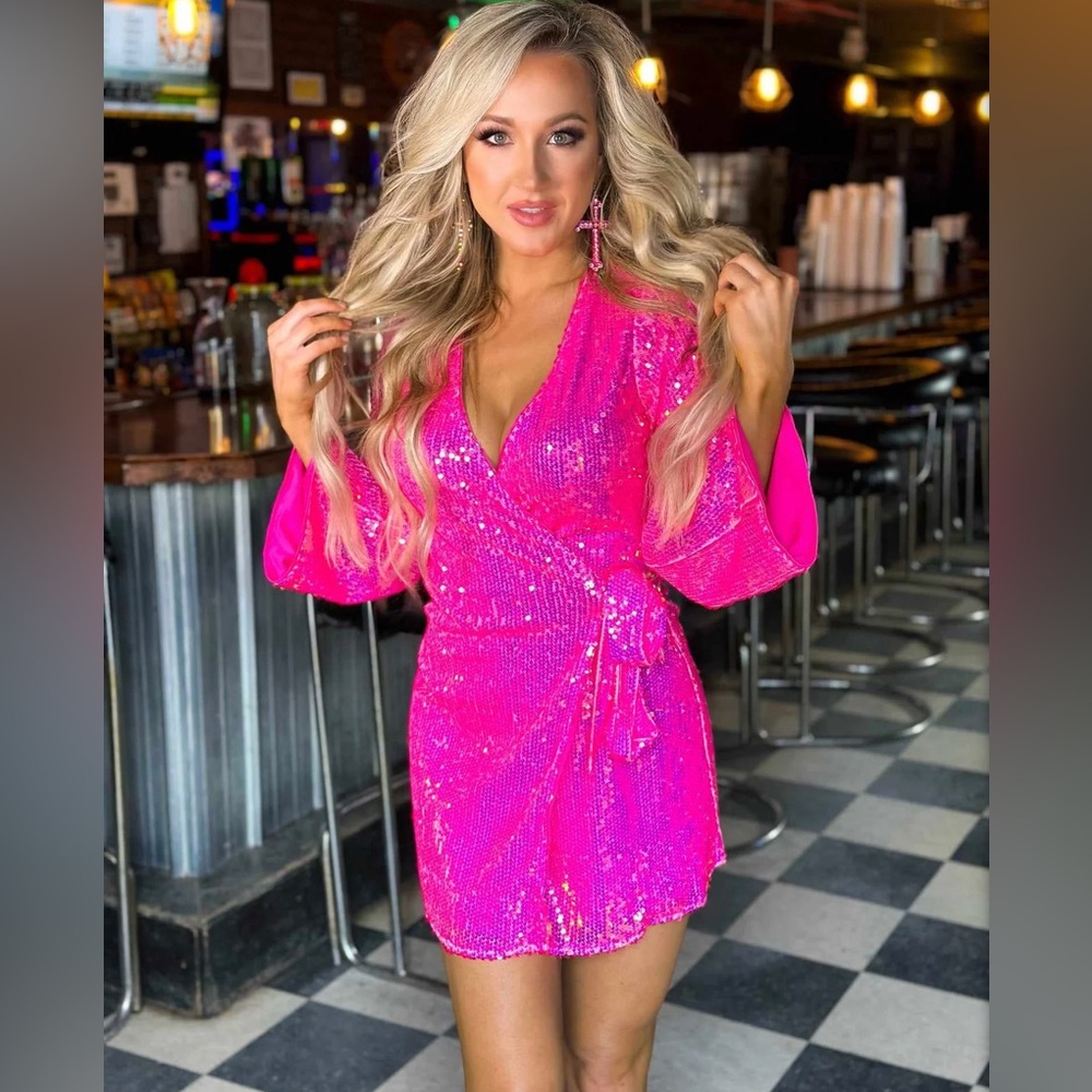 Sequin pink dress